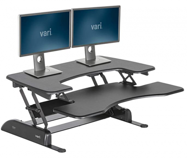 VariDesk Pro Plus 36 by Vari – Height Adjustable Standing Desk Converter – Stand Up Desk Converter for Dual Monitors – (Black)